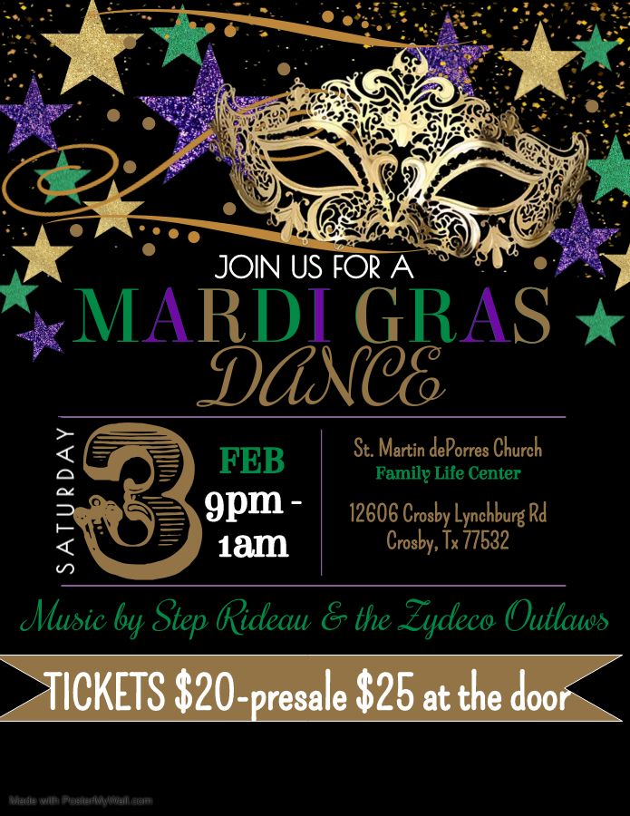 2024 St Martin de Porres Mardi Gras Dance Zydeco Events