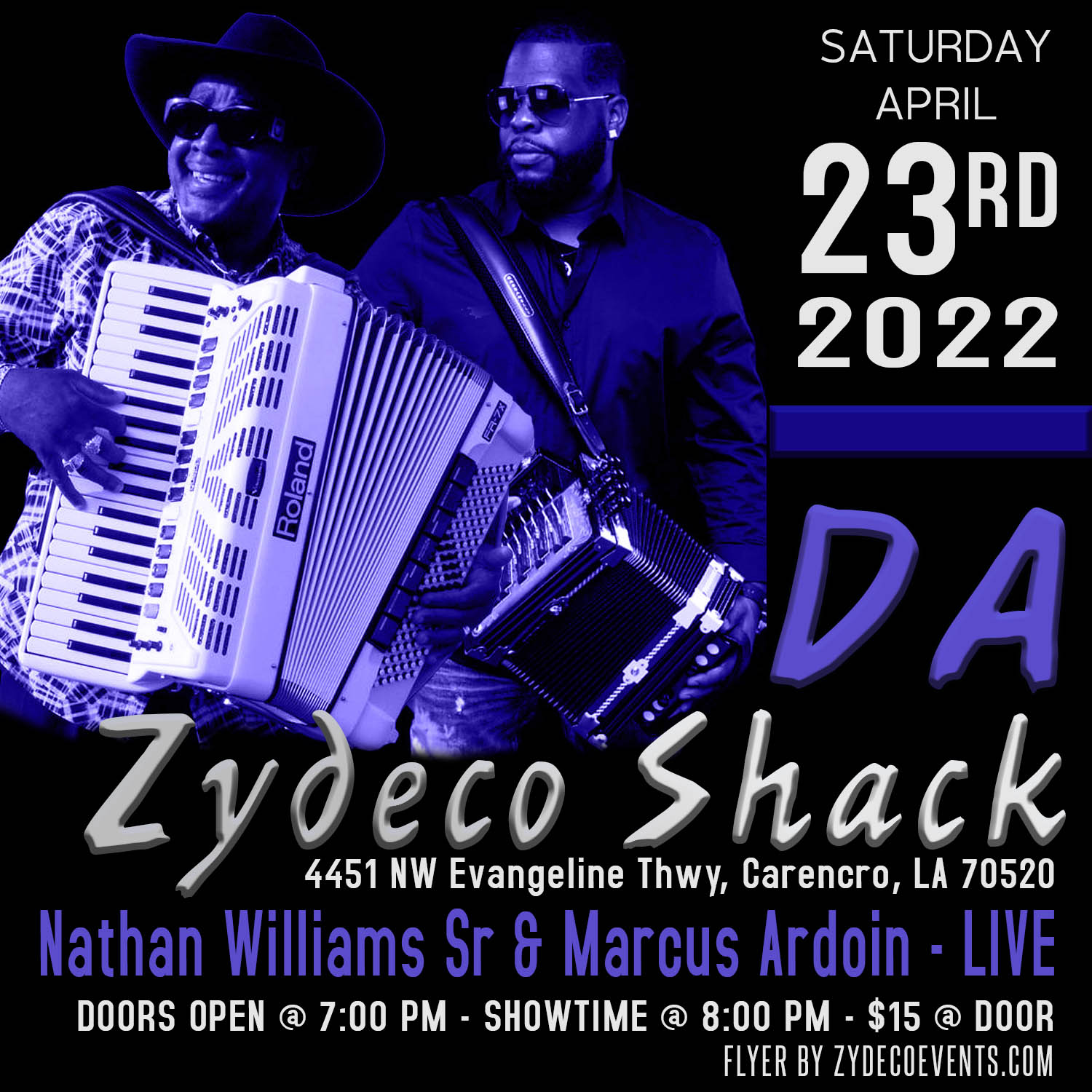 Da Zydeco Shack Presents: Nathan Williams & Marcus Ardoin