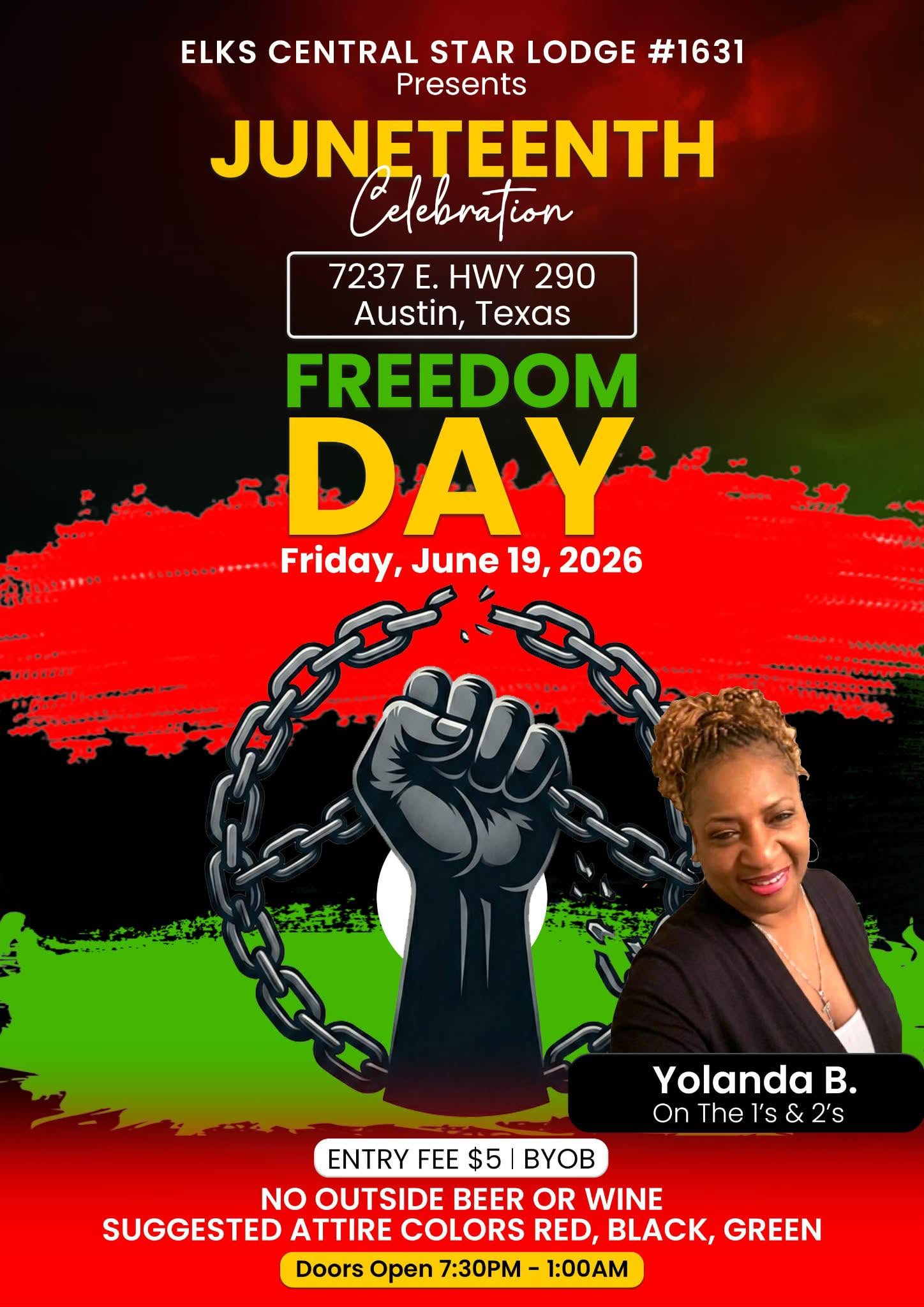 2026 Elks Central Star Lodge #1631 Juneteenth Celebration