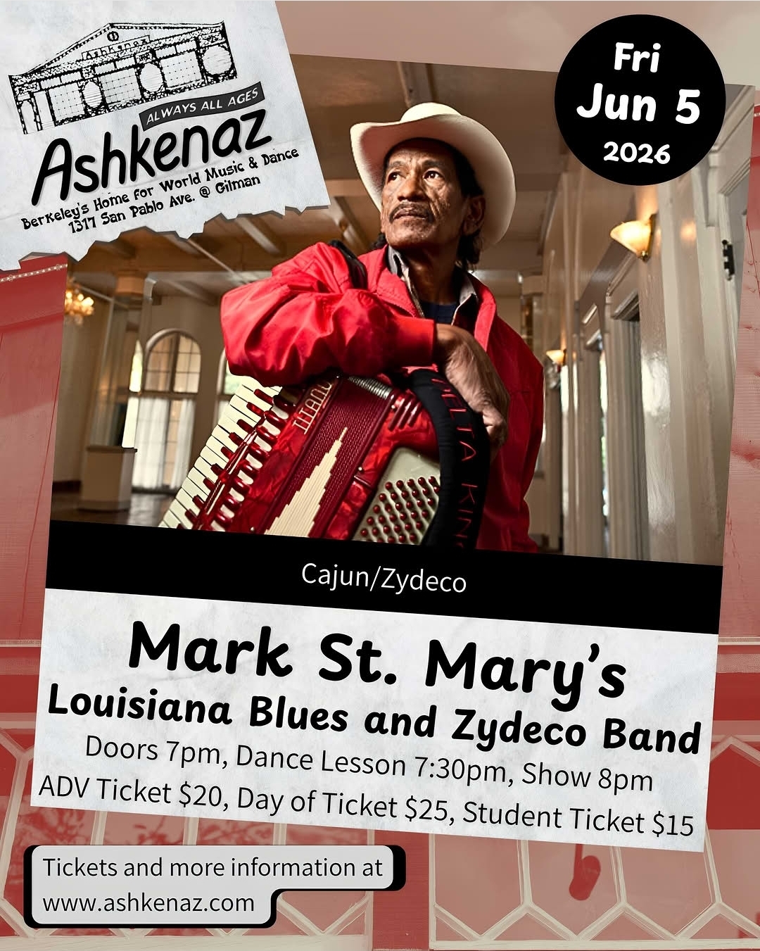 Mark St Mary Louisiana Blues Band - LIVE @ Ashkenaz