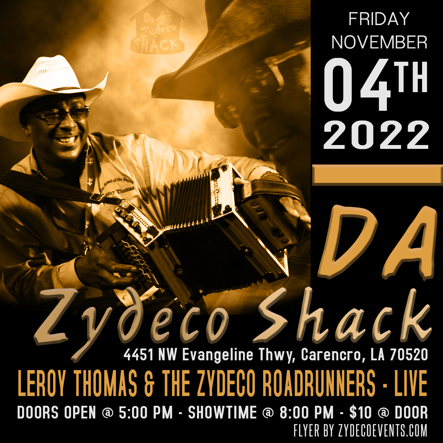 Leroy Thomas & the Zydeco Roadrunners - LIVE @ Da Zydeco Shack