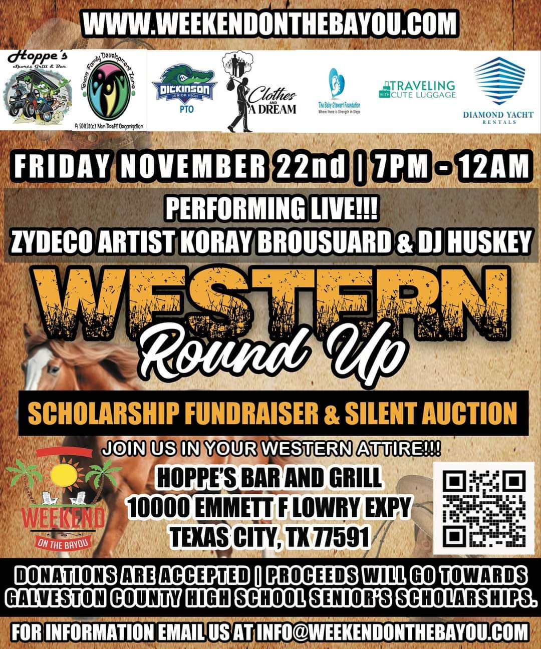 Weekend On The Bayou Presents: 2024 Western Roundup Scholarship & Silent Auction