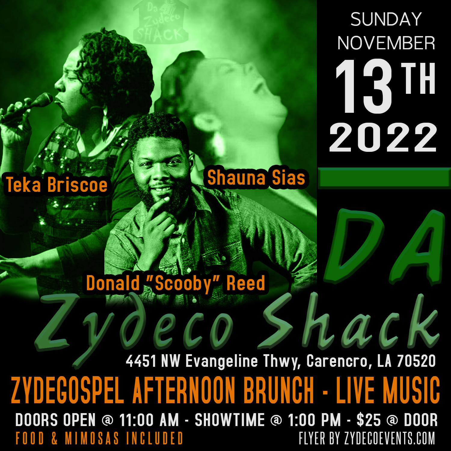 ZydeGospel Afternoon Brunch - LIVE @ Da Zydeco Shack