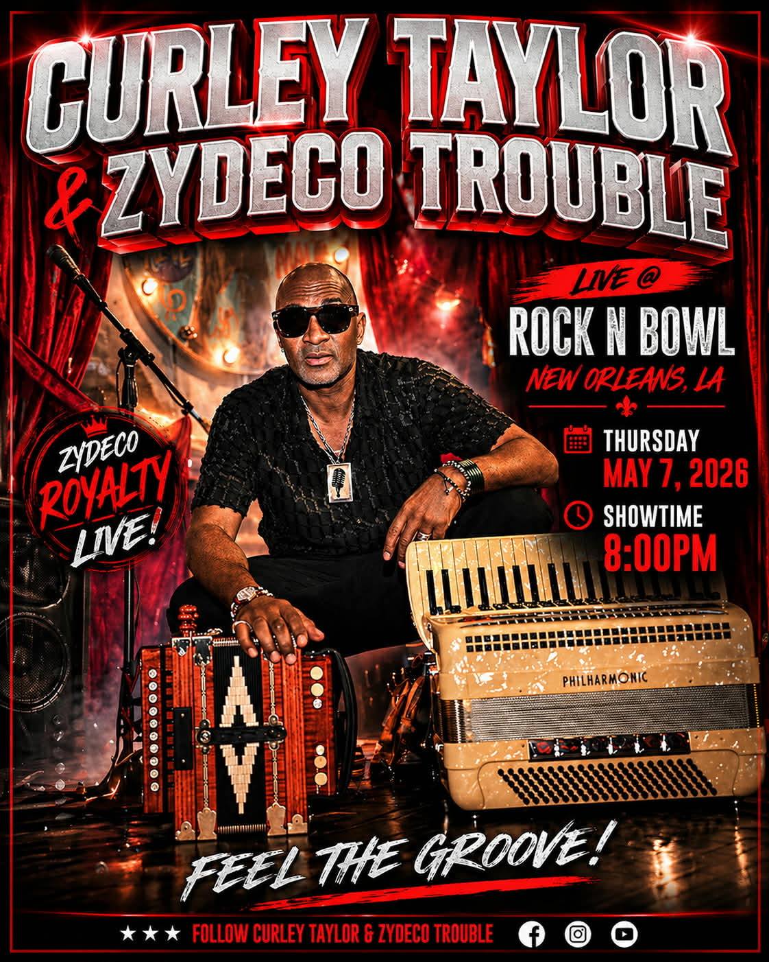 Curley Taylor & Zydeco Trouble - LIVE @ Rock N Bowl (New Orleans)