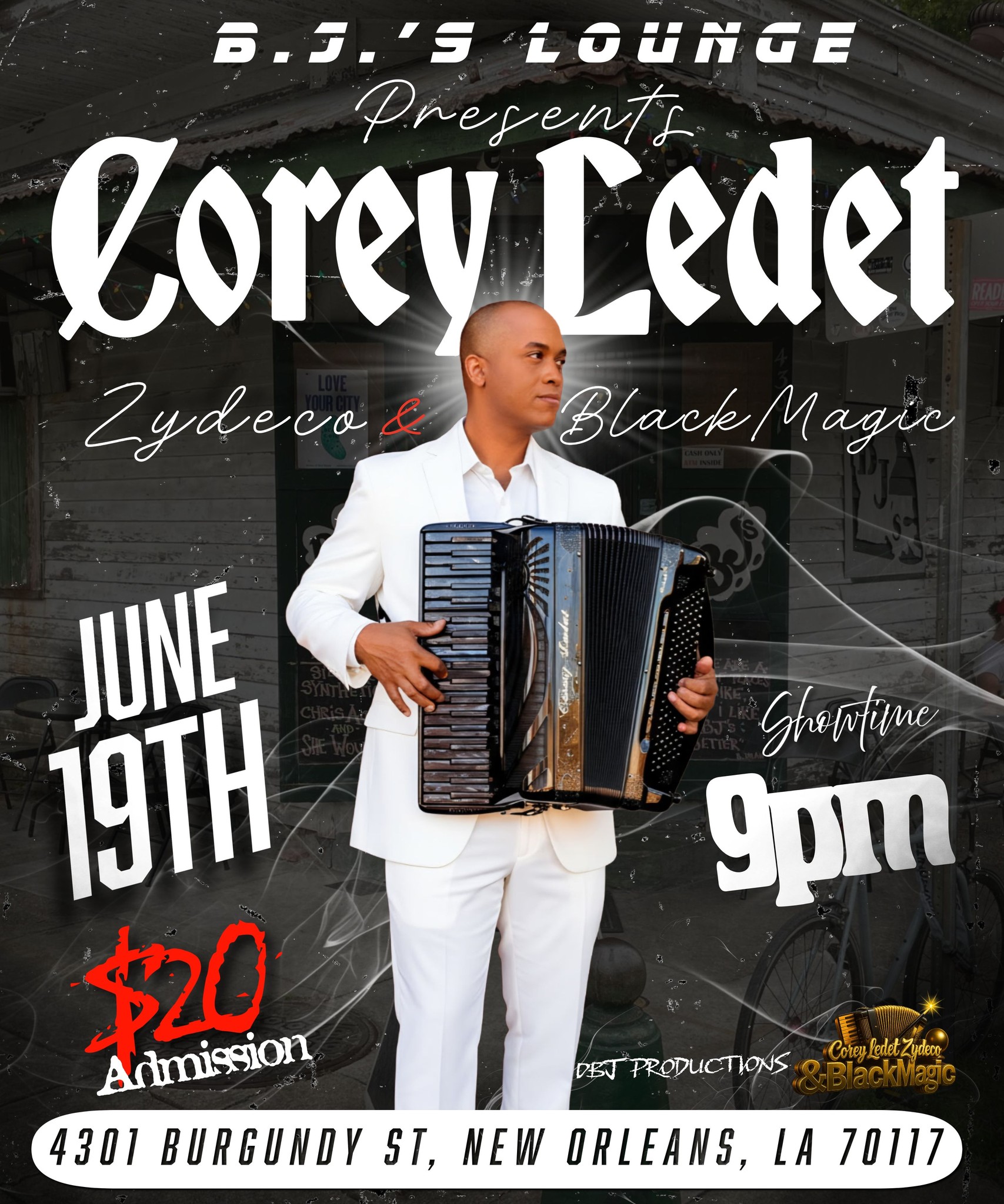 Corey Ledet & Black Magic - LIVE @ BJ's Lounge