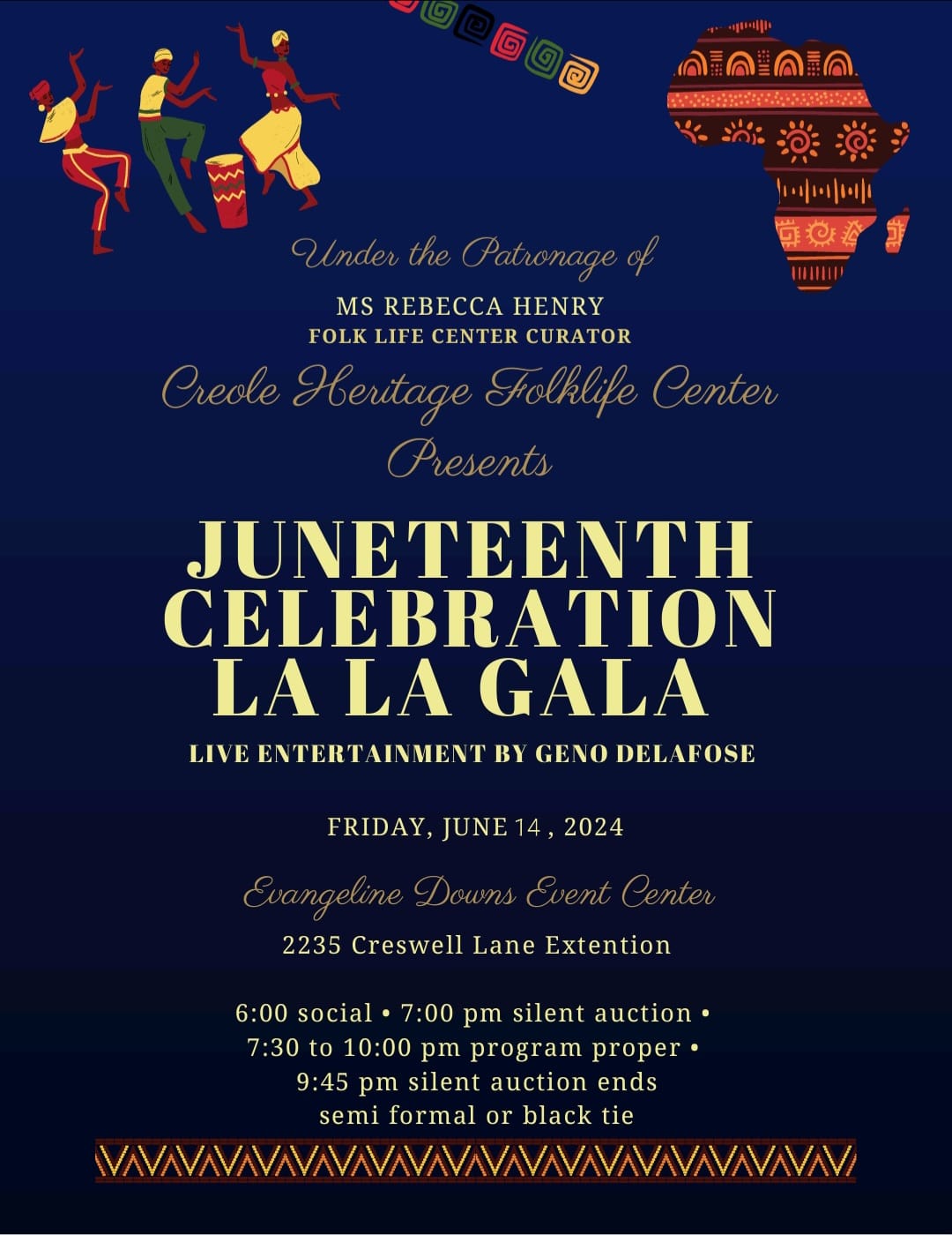 Creole Heritage Folklife 1st Annual Juneteenth Celebration La La Gala