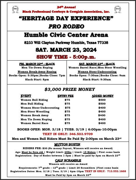 24th Annual BPCCA Heritage Day Rodeo
