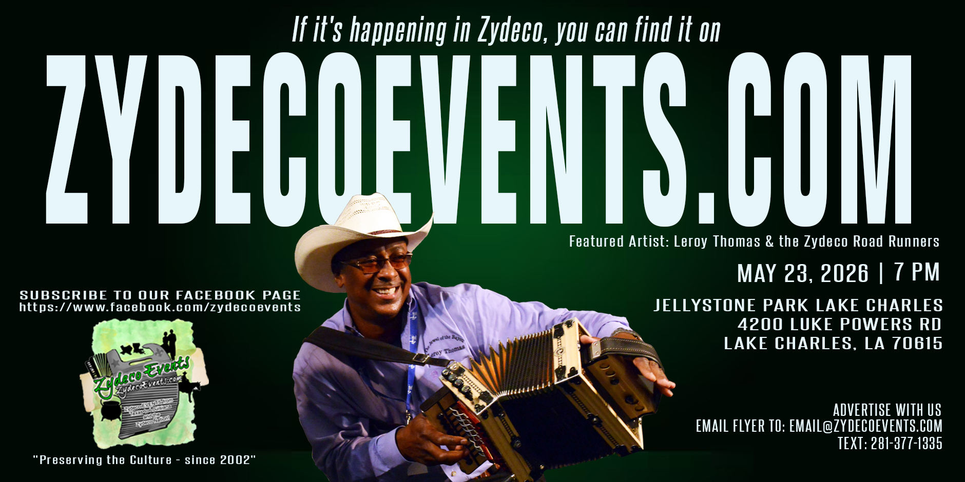 Leroy Thomas & the Zydeco Roadrunners - LIVE @ Jellystone Park Lake Charles