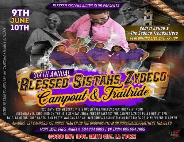 6th Annual Blessed Sistahs Zydeco Campout & Trailride