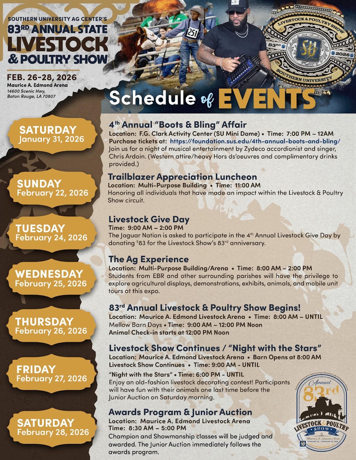 Southern University Ag Center Present: 83rd Annual State Livestock & Poultry Show