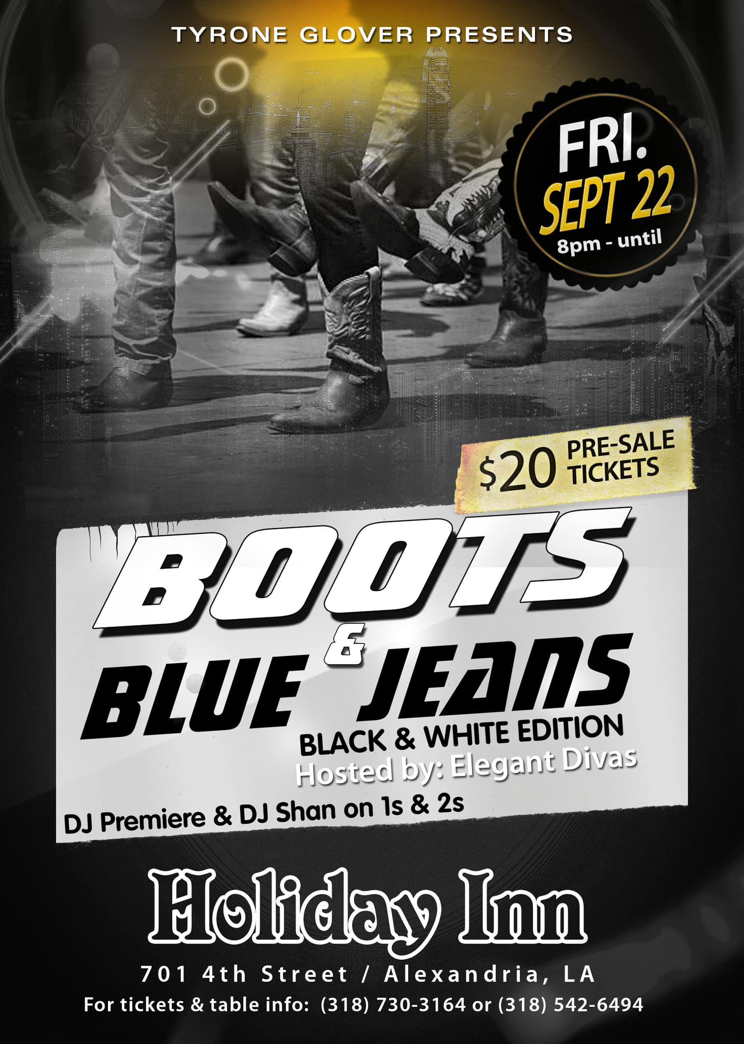 Tyrone Glover Presents 2023 Boots & Blue Jeans Black & White Edition